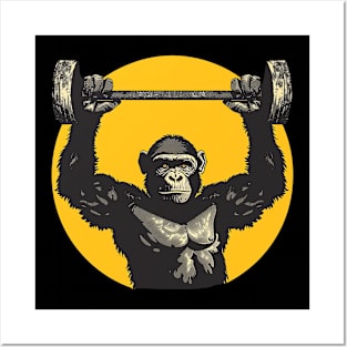 monkey at gym Posters and Art